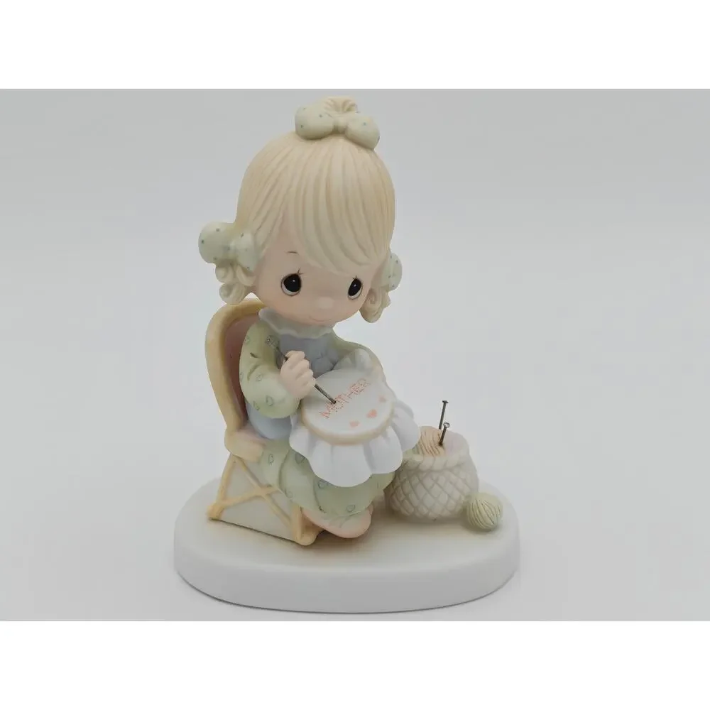 Precious Moments E 3106 Mother Sew Dear Figurine Enesco Porcelain Vintage 1979